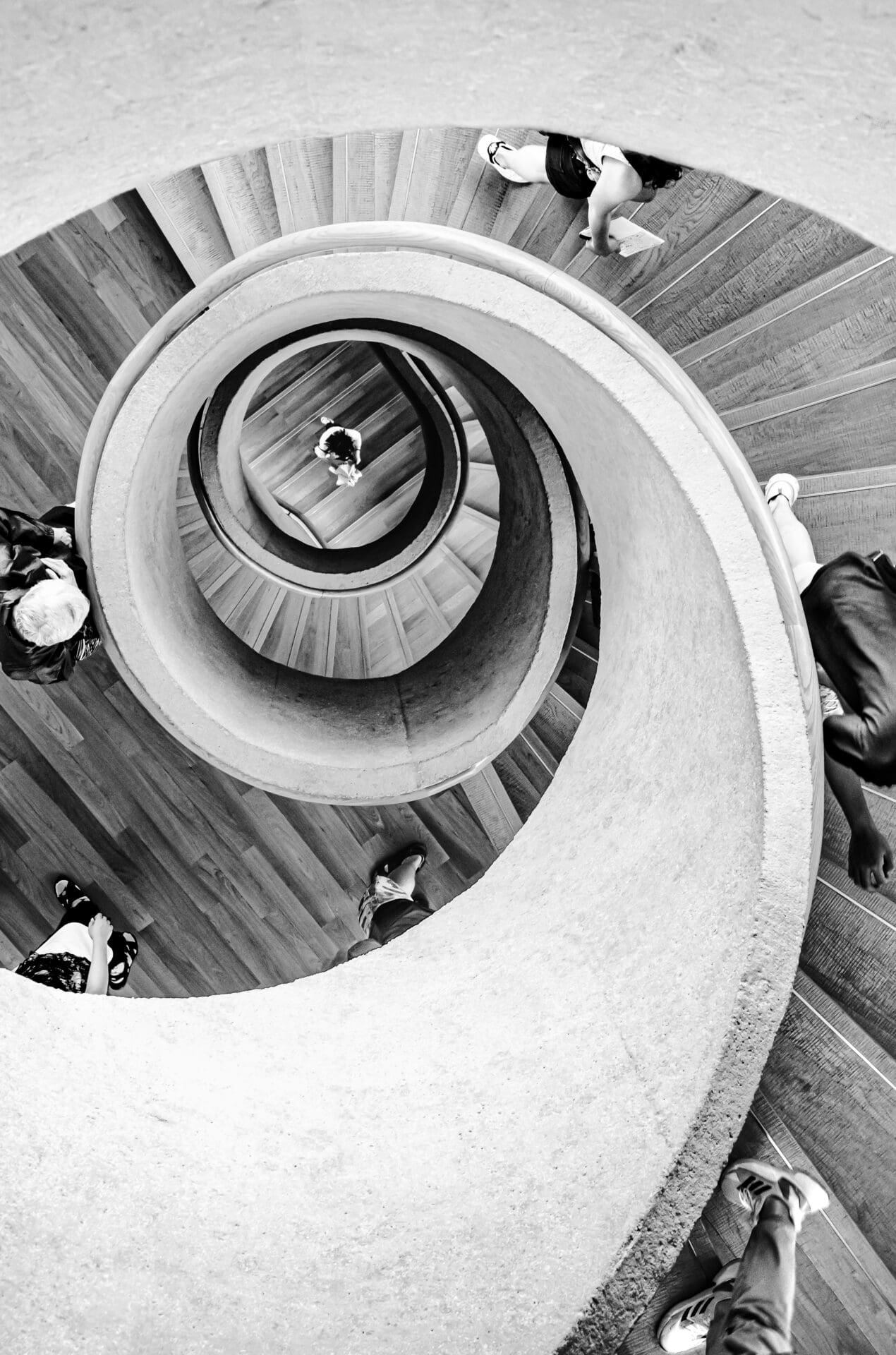 Jason Au | A perfectly timed moment captured at the iconic spiral staircase at Tai Kwun, a contemporary art centre in Hong Kong