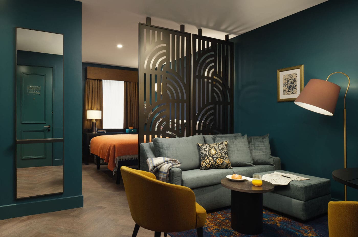 The best hotels in London | a club flat at The Other House in shades of petrol blue