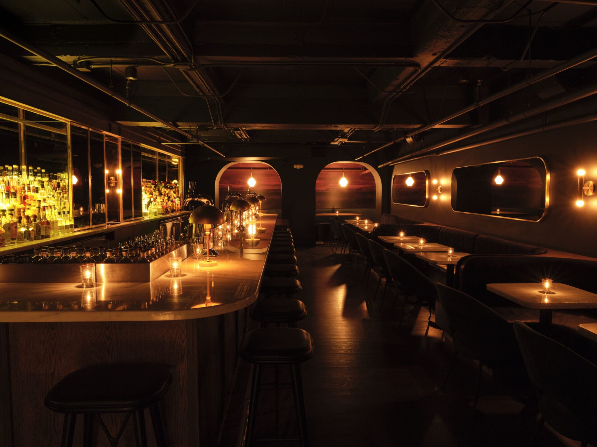 Best LA cocktail bar | the low-lit bar area at Death & Co