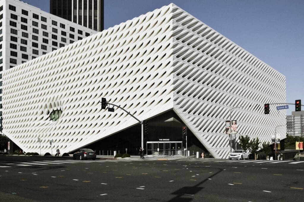 The best museums and galleries in LA | A view of the iconic honeycombed facade of The Broad in LA
