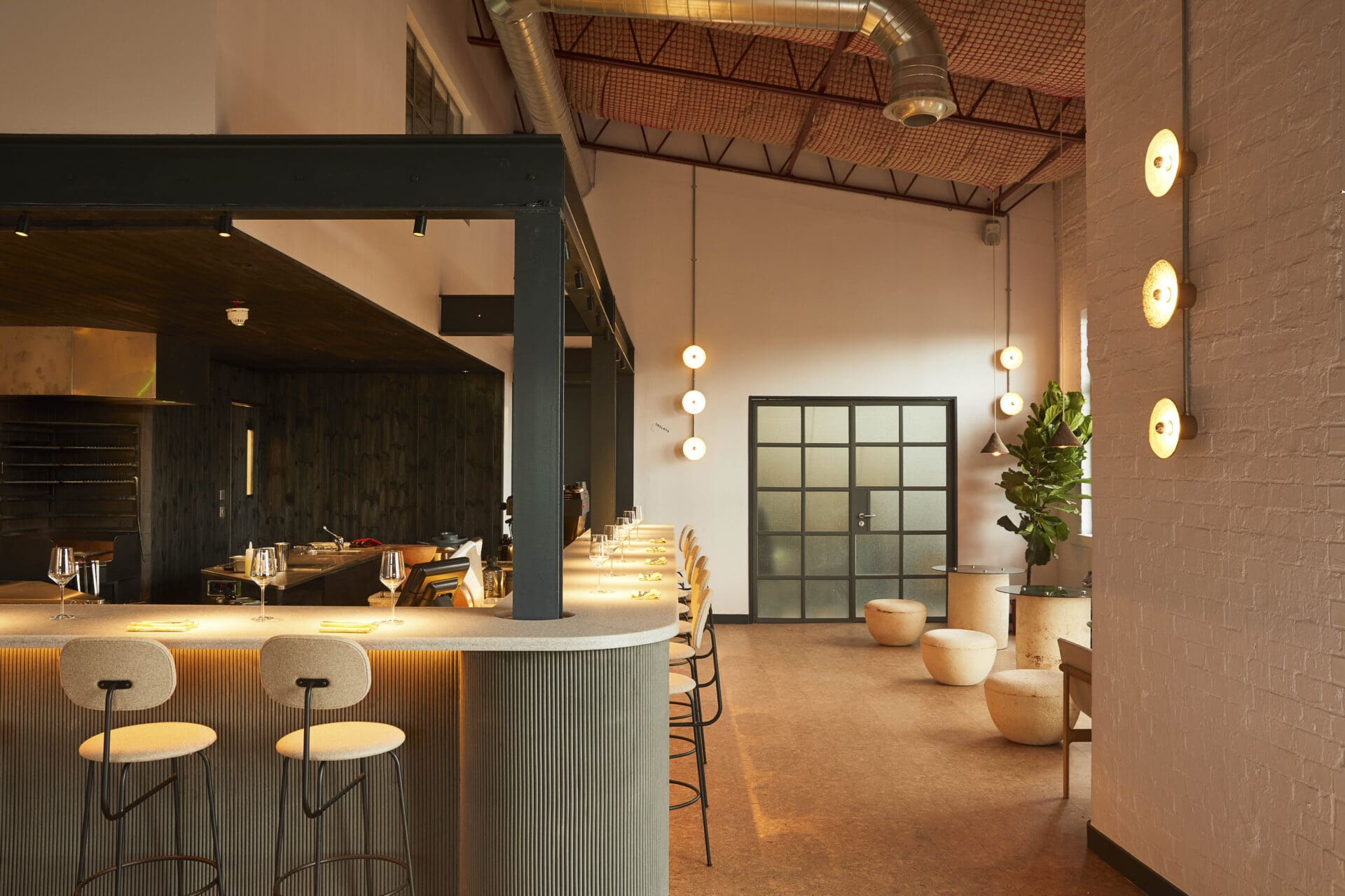 The best restaurants in Hackney | An interior view of the bar area at Silo, with moody lights and modern furniture