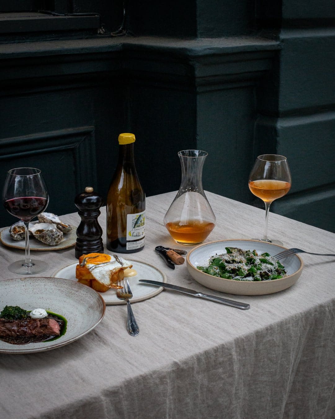 Table settings at Sune in Hackney