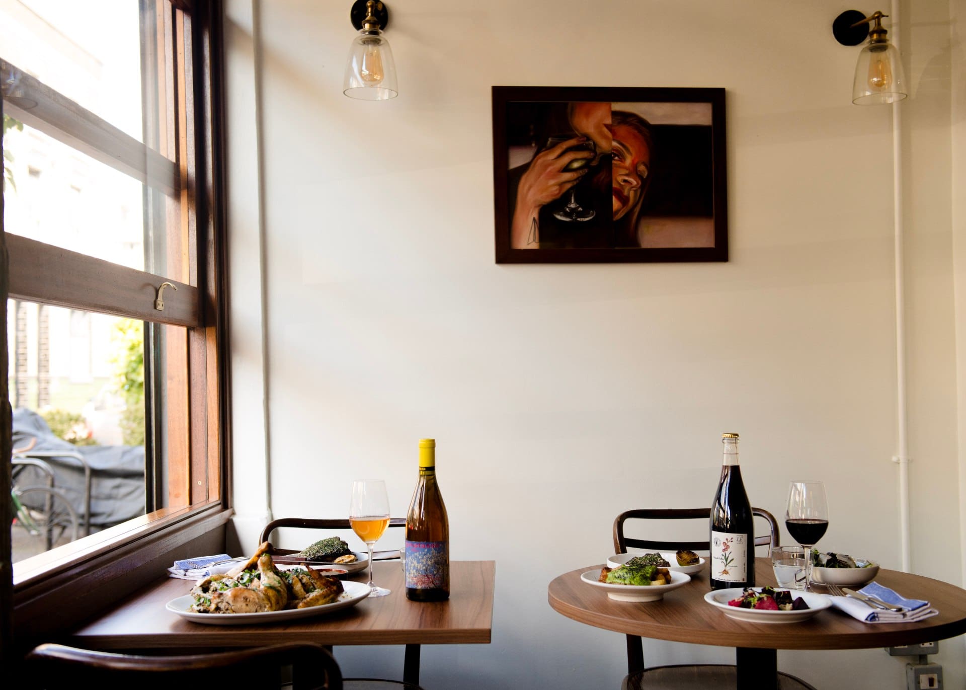 The pared back interiors at Sesta in Hackney