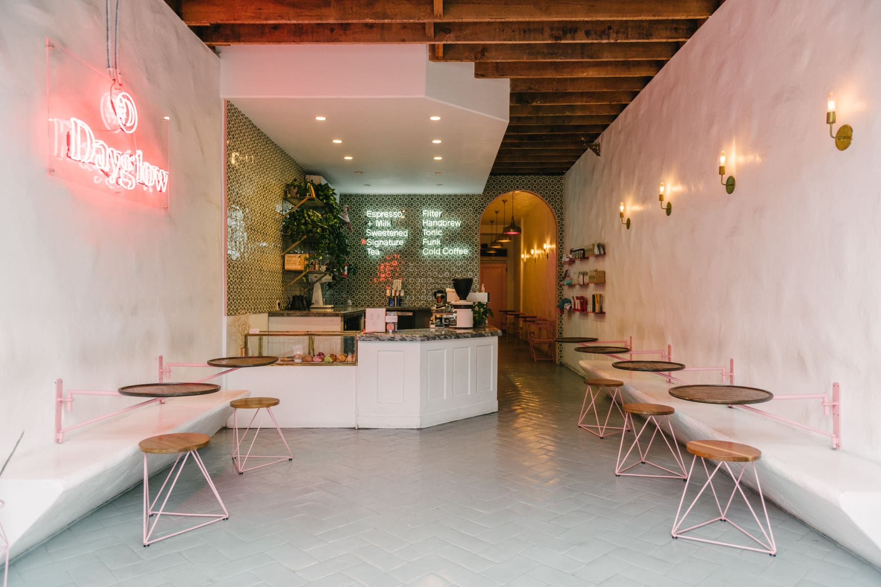 The best coffee shops in LA | interior at Day Glow Coffee in Los Angeles