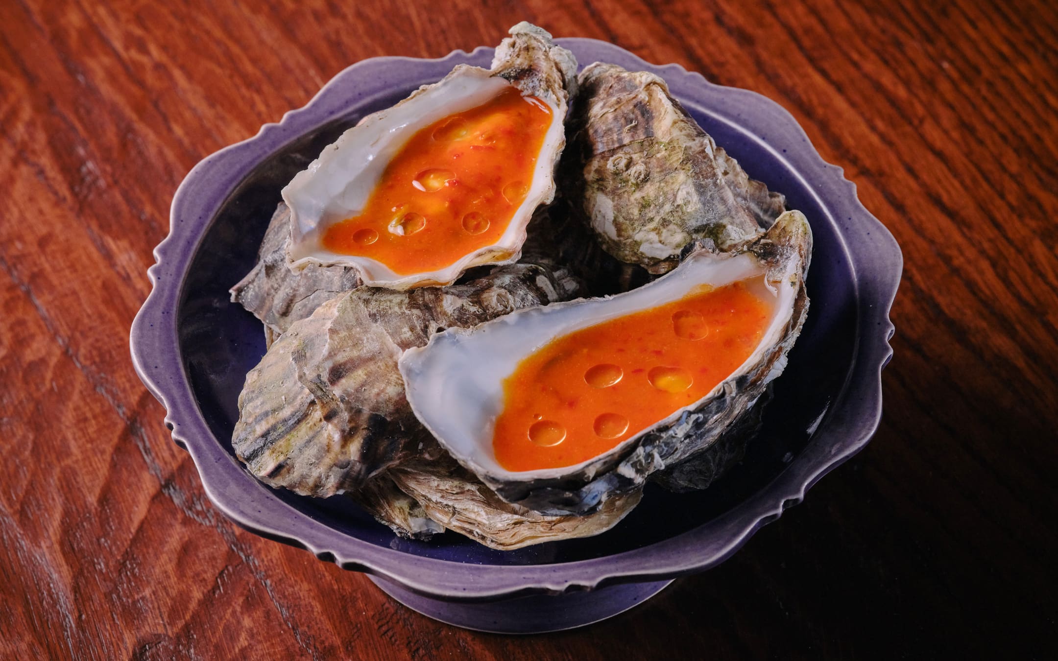 Fermented chilli oysters at AngloThai in Marylebone