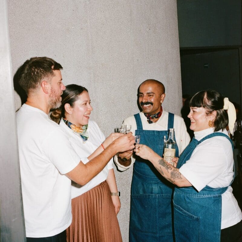 Mexico City's Masala y Maíz team raising a glass