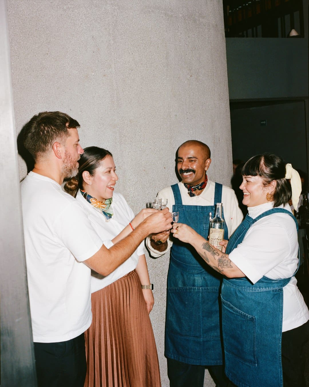 Mexico City's Masala y Maíz team raising a glass