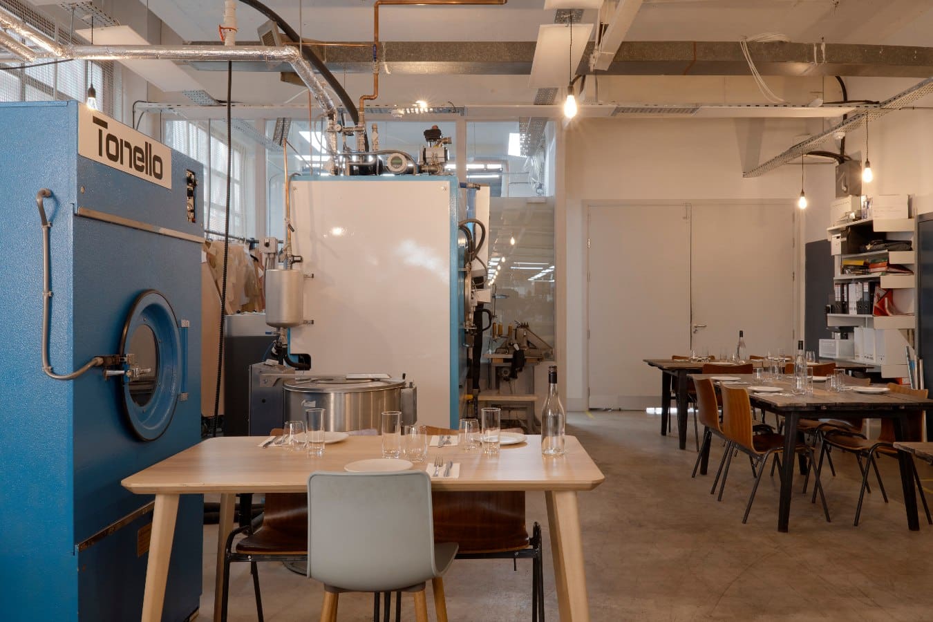 Dinner in a denim factory at SlowBurn in London