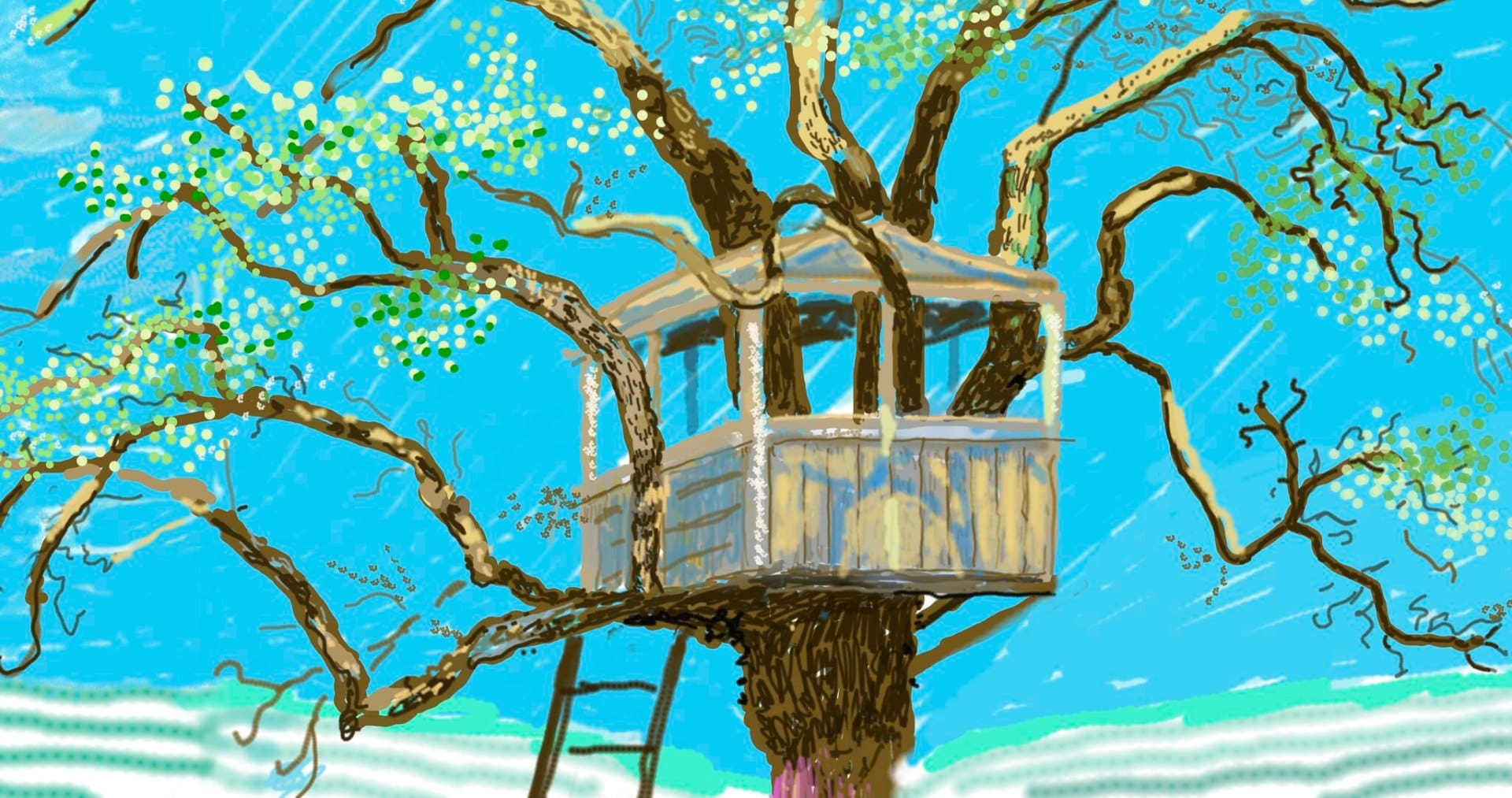 A Year in Normandie, David Hockney, Composite iPad painting