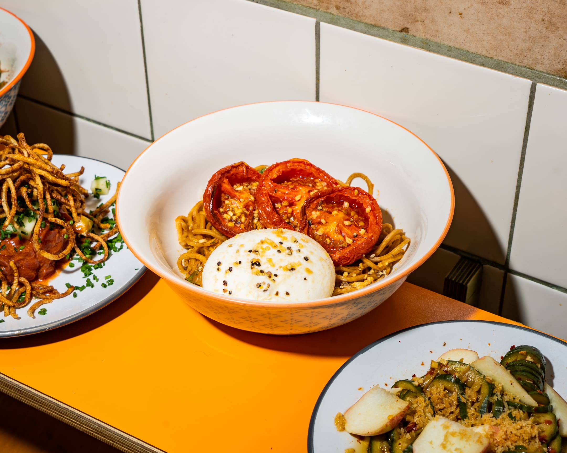 The best things to do in London this month | Slow roasted tomato mazesoba with burratta, confit garlic and basil served at Supa Ya in Peckham.