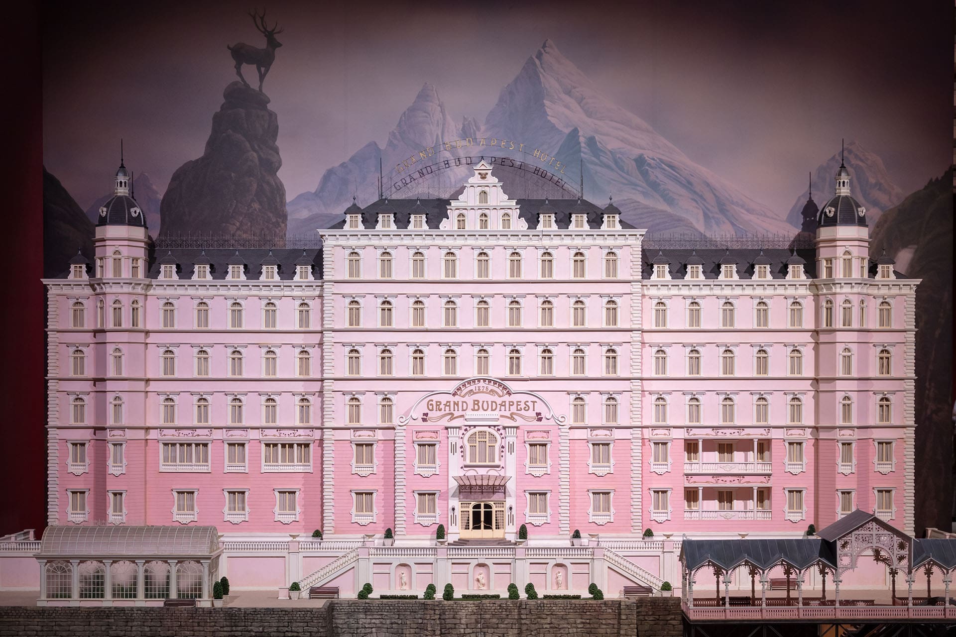 A model of The Grand Budapest Hotel at the Design Museum. Photo by Luke Hayes