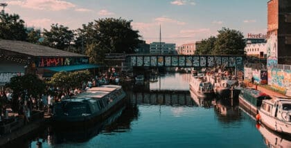 Canal scene at Hackney Wick. Photography by Samuel Regan Asante