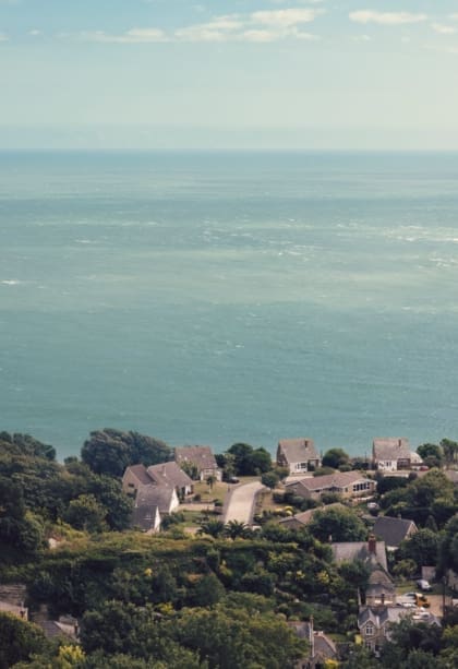 Isle of Wight | A view over some beachfront houses and out to sea