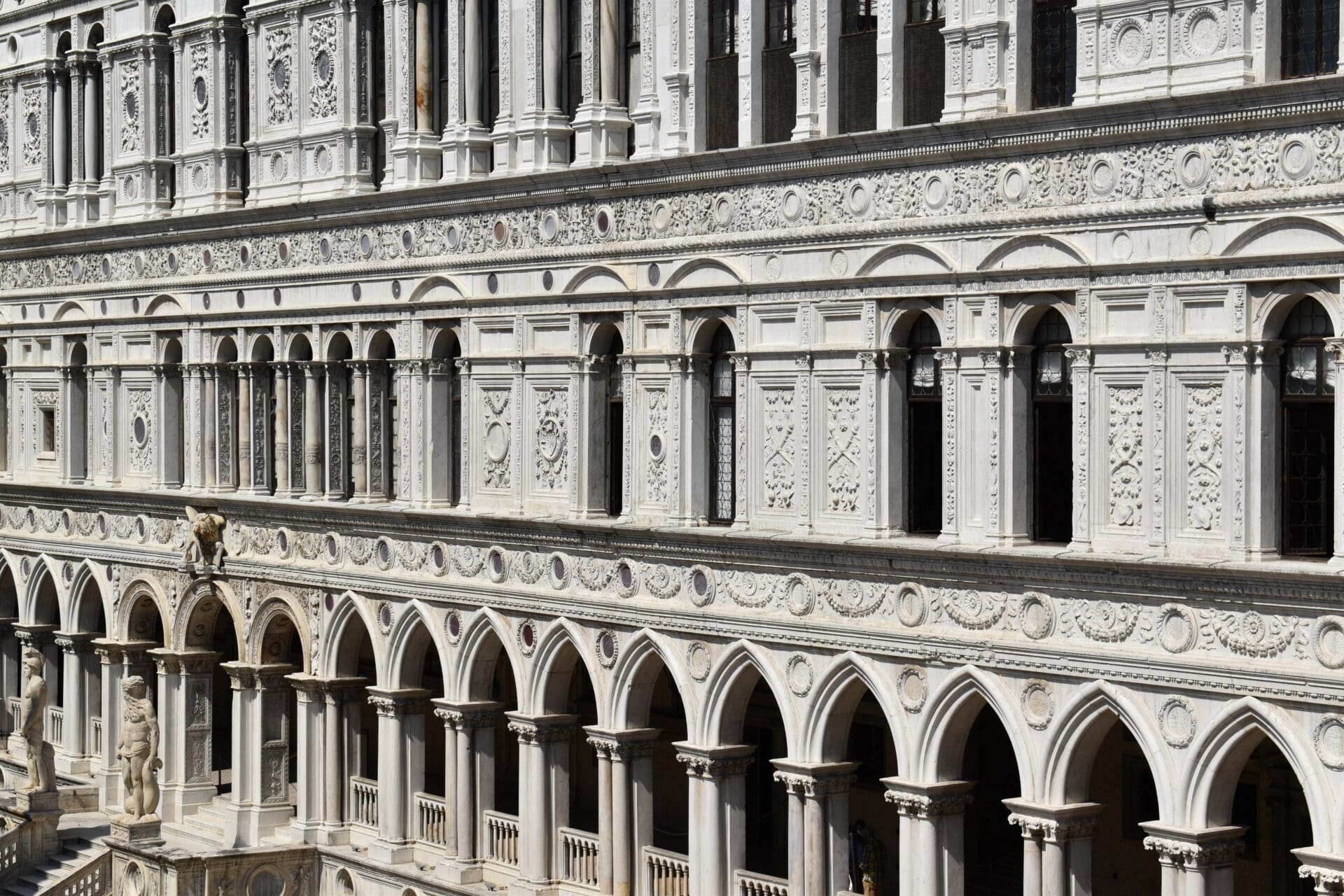 Running in Venice | The white facade, archways and ornate stucco of the Palazzo San Marco