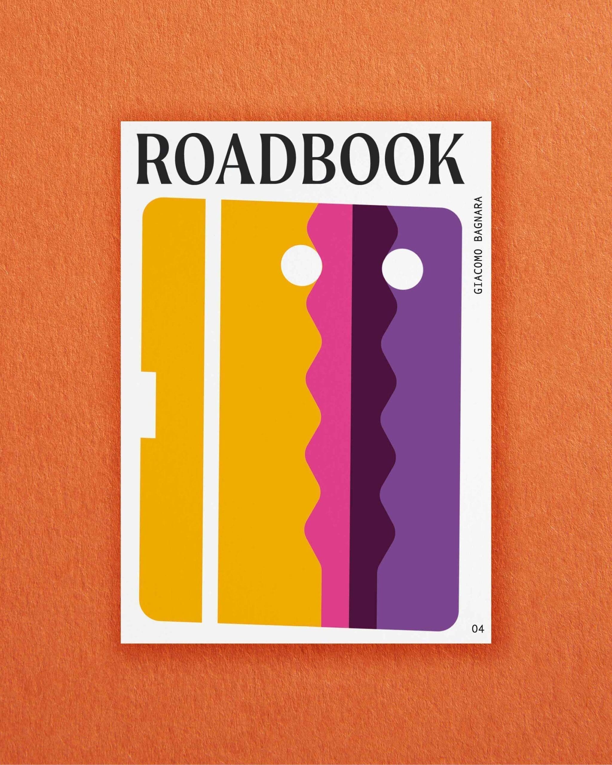 Postcards from ROADBOOK | a graphic beach scene in orange, pink and purple
