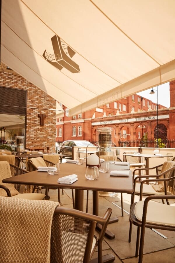 The best outdoor restaurants in London | The outdoor terrace at Trivet in Bermondsey