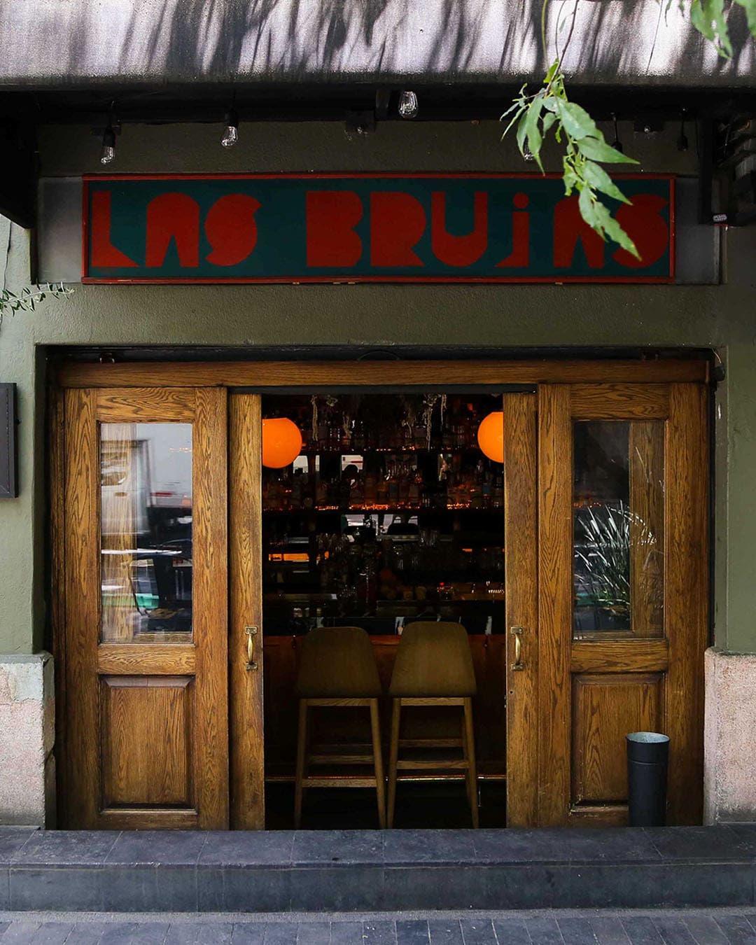 Exterior of a wine bar in Mexico City called Brujas