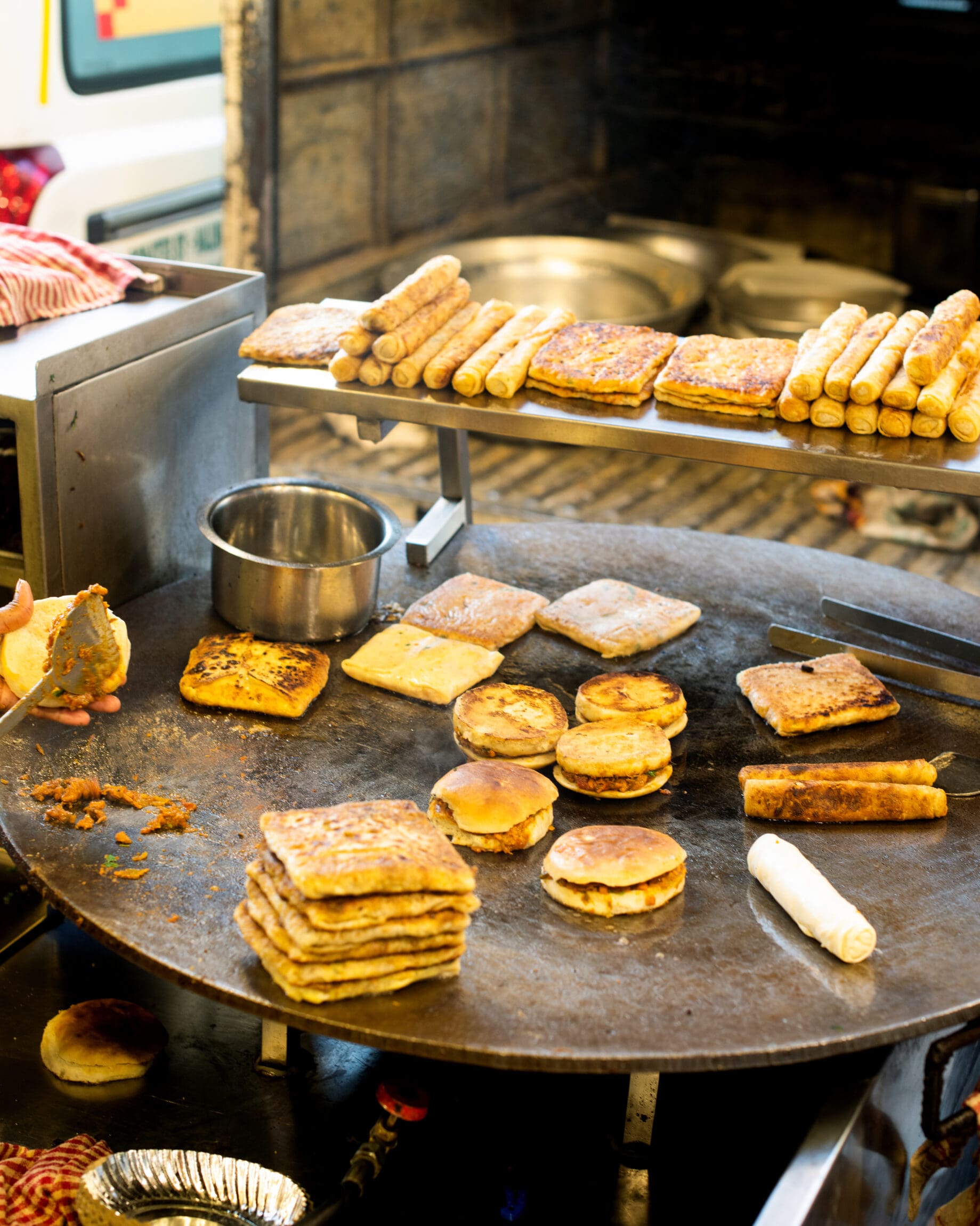 The best street food in Mumbai | A selection of food waiting to be heated up on the tawa at Shabbir’s Tawakkal Sweets at Mohammad Ali Road
