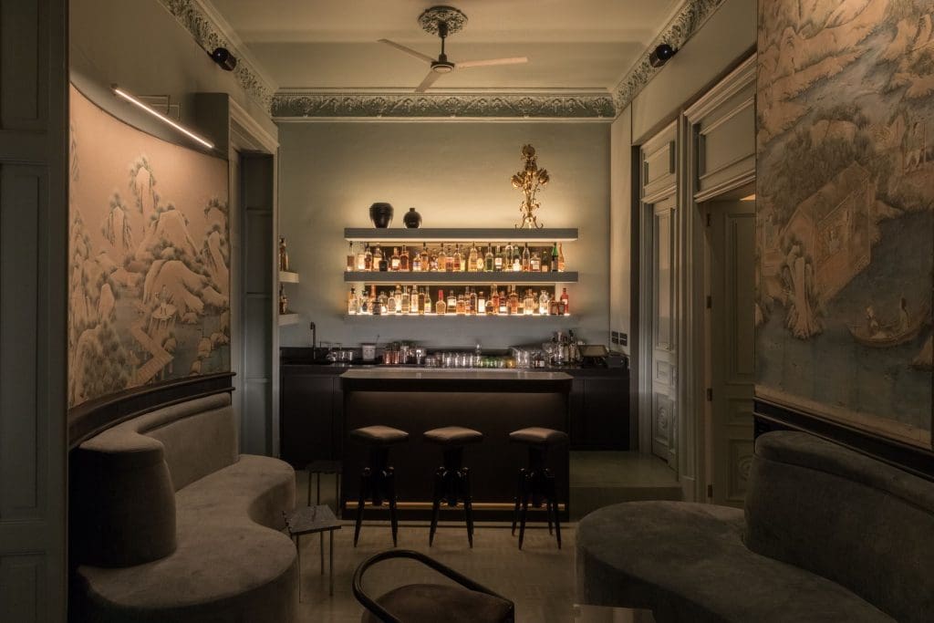 Mood-lit interiors at Rosetta, one of the best bars in Mexico City