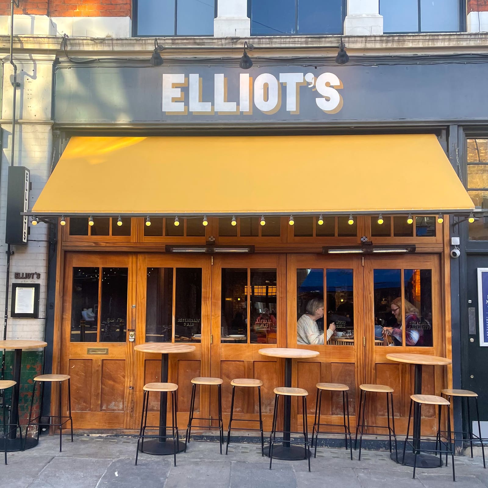 The exterior at Elliot's in Borough Market, London