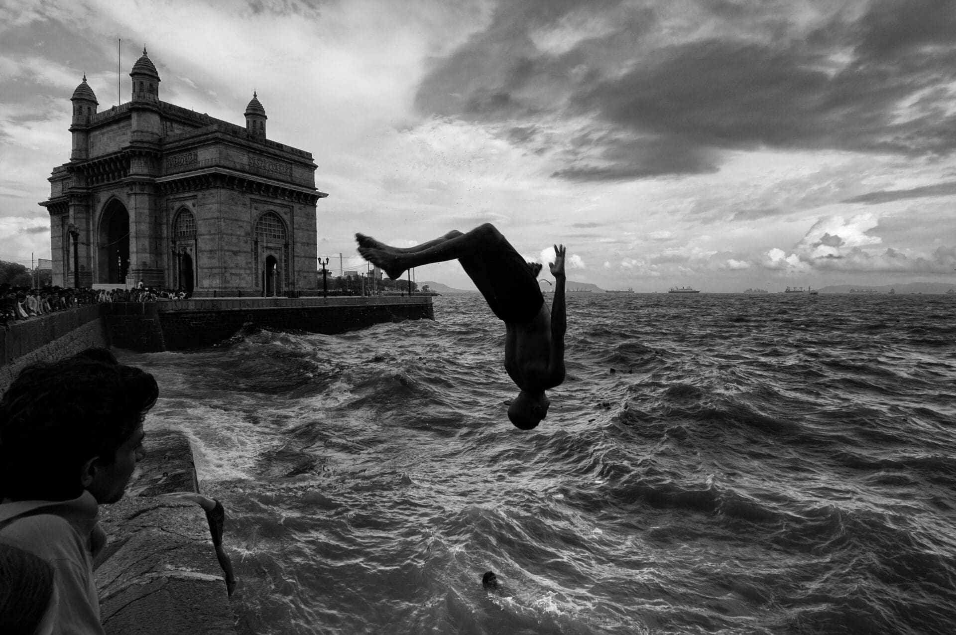 Photographer Sunhil Sippy on Mumbai | A person backflips into choppy seas