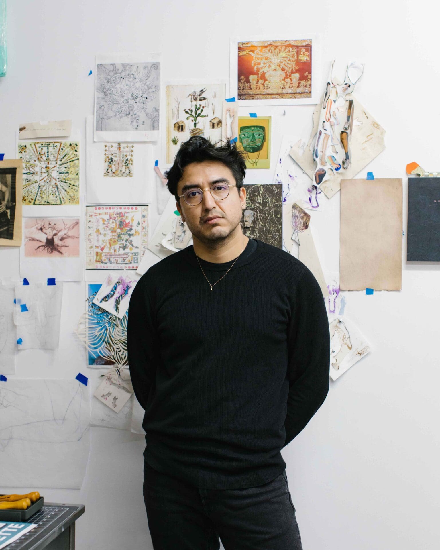 Felipe Baeza | A portrait of artist Felipe Baeza inside his studio in Brooklyn.