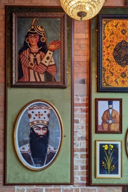 Best restaurants in London Bridge and Borough | Persian artwork hanging on the walls at Berenjak