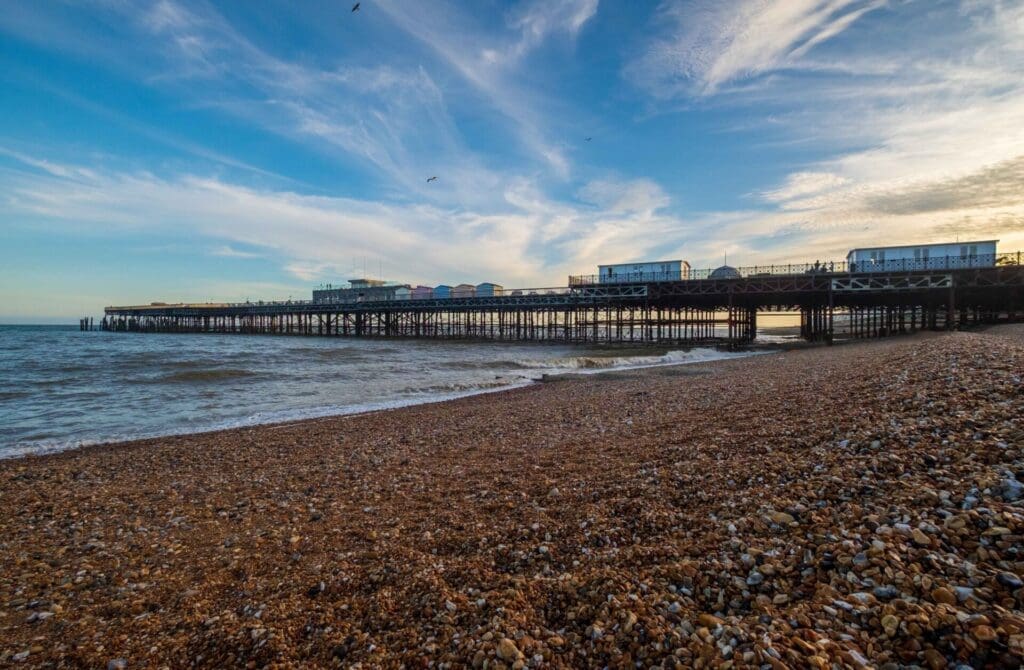 A weekend in Hastings | A view of the pebble beach, sea, and pier at Hastings
