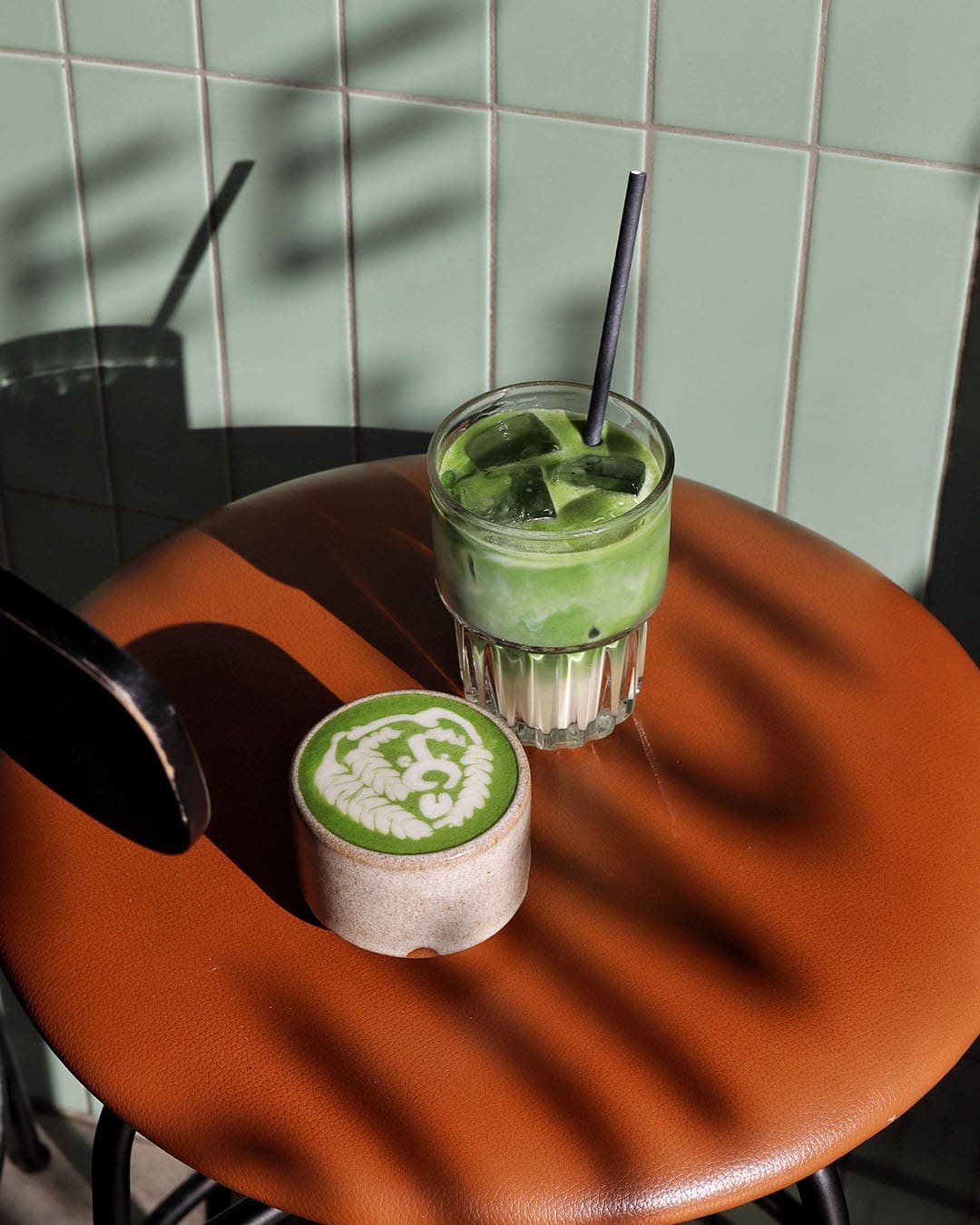 Matcha latte art served at TAB x TAB.