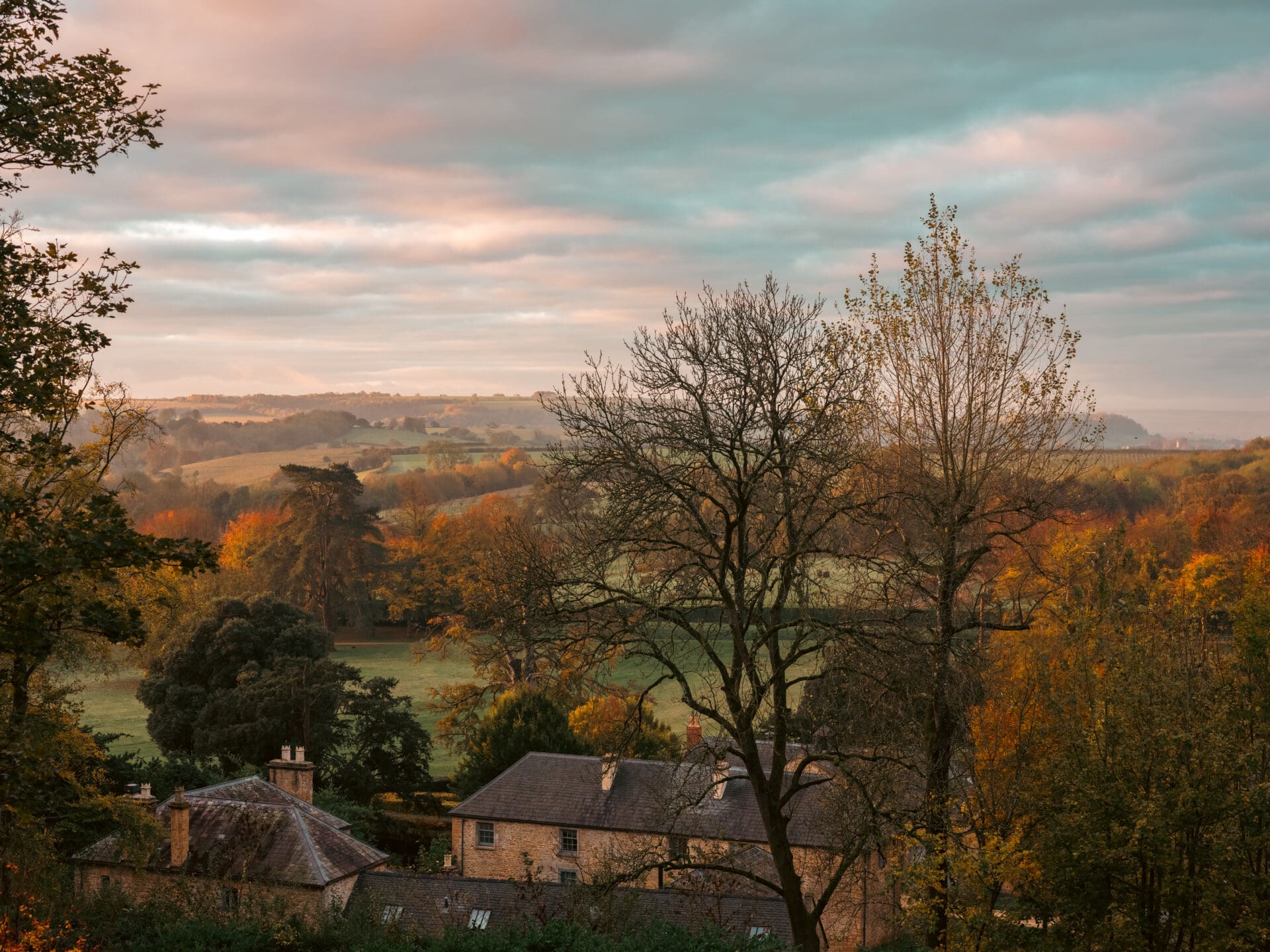 The best things to do in Bruton | rolling Somerset landscape in autumn colours