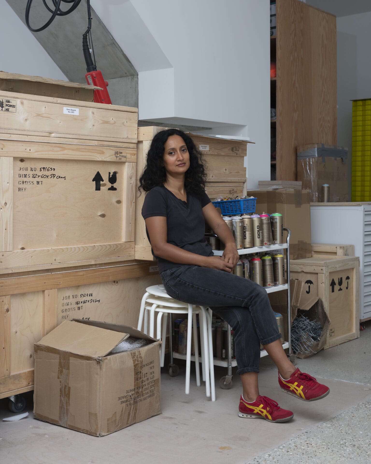 Artist Rana Begum in her studio, North London