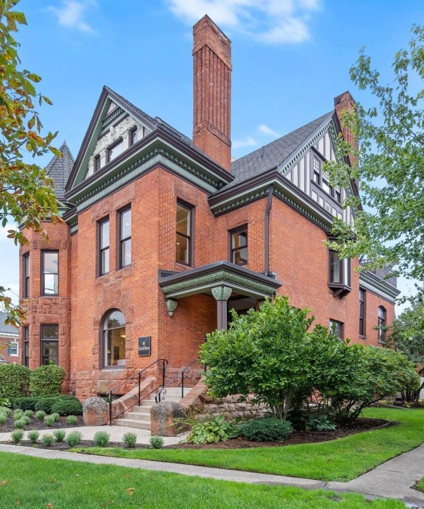 The exterior of the BasBlue house in Detroit, Michigan