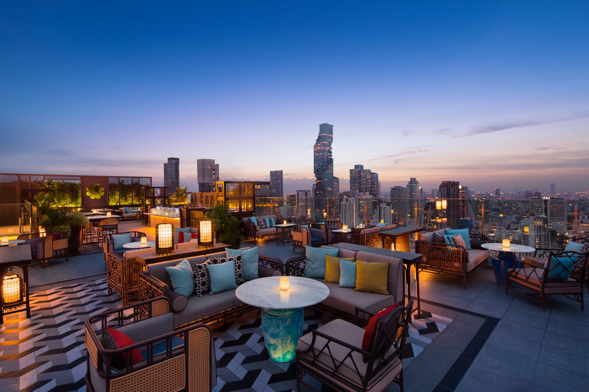 The best rooftop bars in Bangkok | Yao at Marriott Hotel The Surawongse sunset views