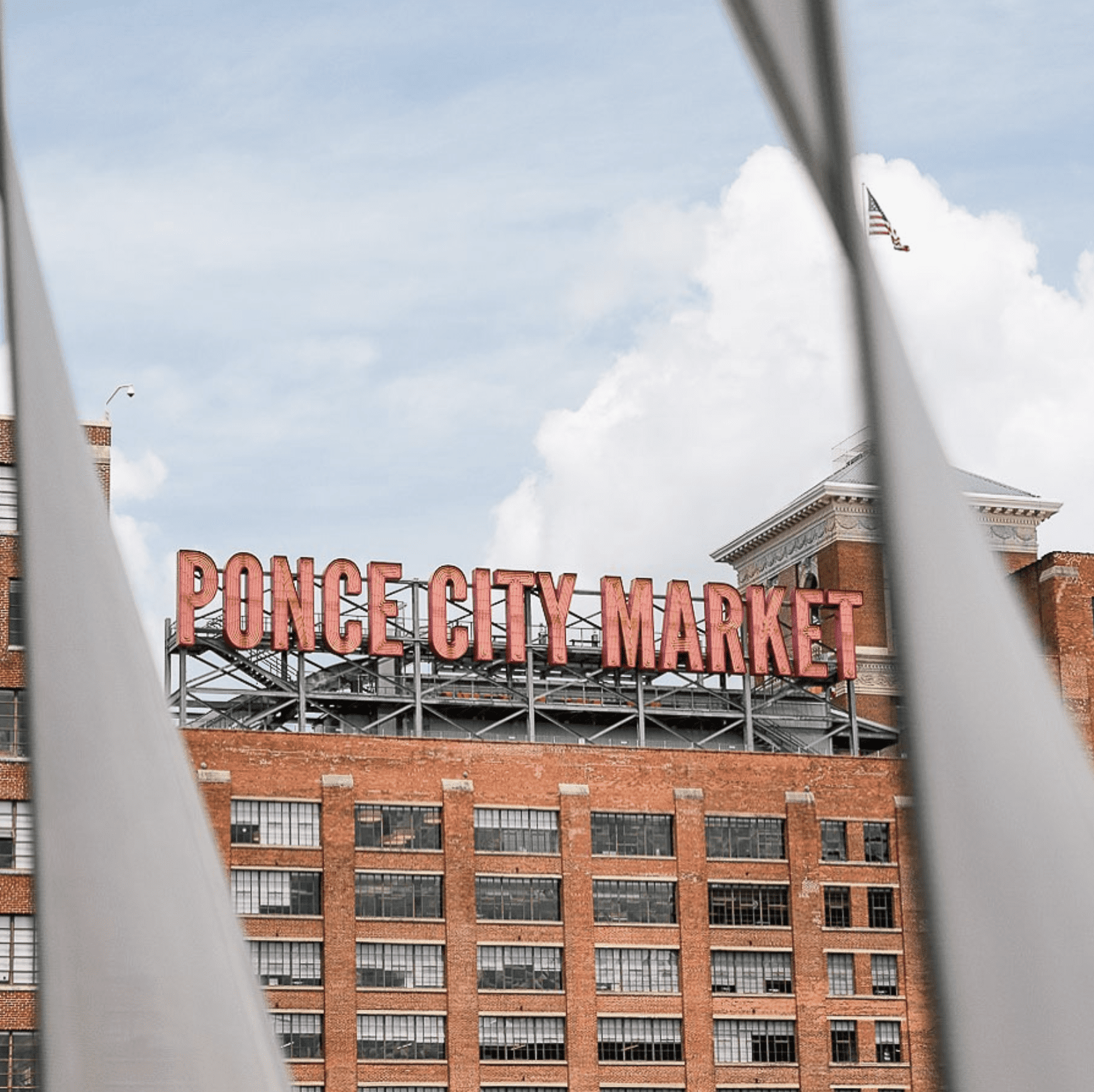 Ponce City Market, Louisville, redbrick exterior with bold lettering