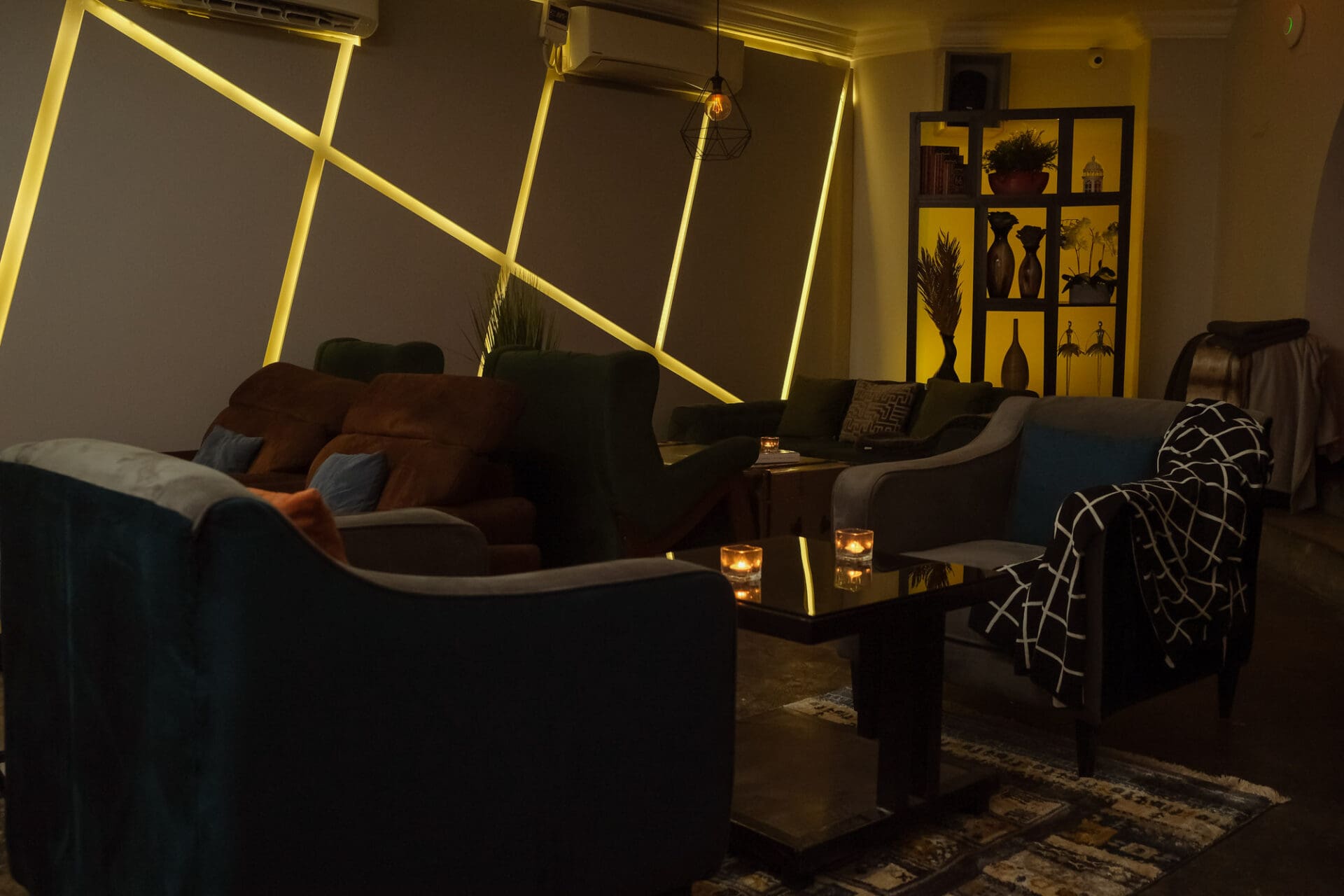 The best restaurants in Lagos, Nigeria: dimly lit interiors at The House