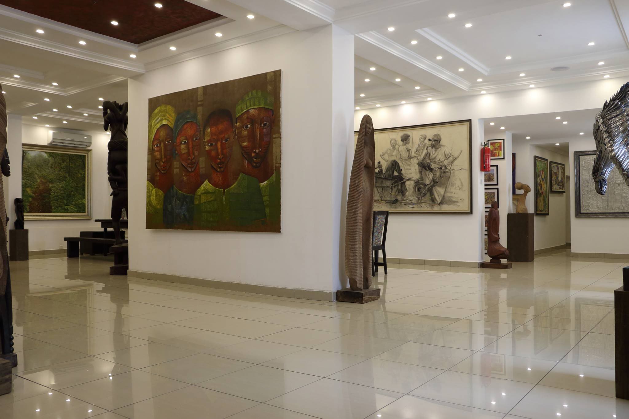 The best art galleries in Lagos | Large-scale paintings on the gallery wall at Pyramid