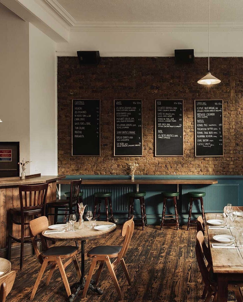 The best private dining rooms in London | Brick walls, wooden floors and chalkboard menus shape the interiors of the Camberwell Arms.