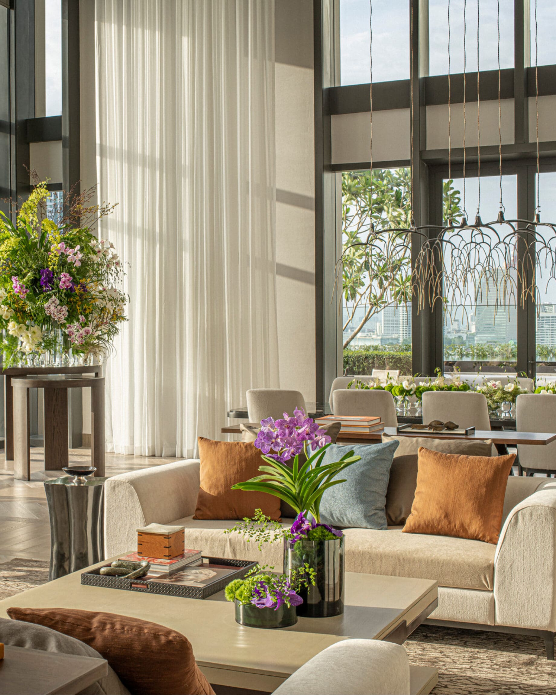 Seating area in the Four Seasons Hotel in Bangkok