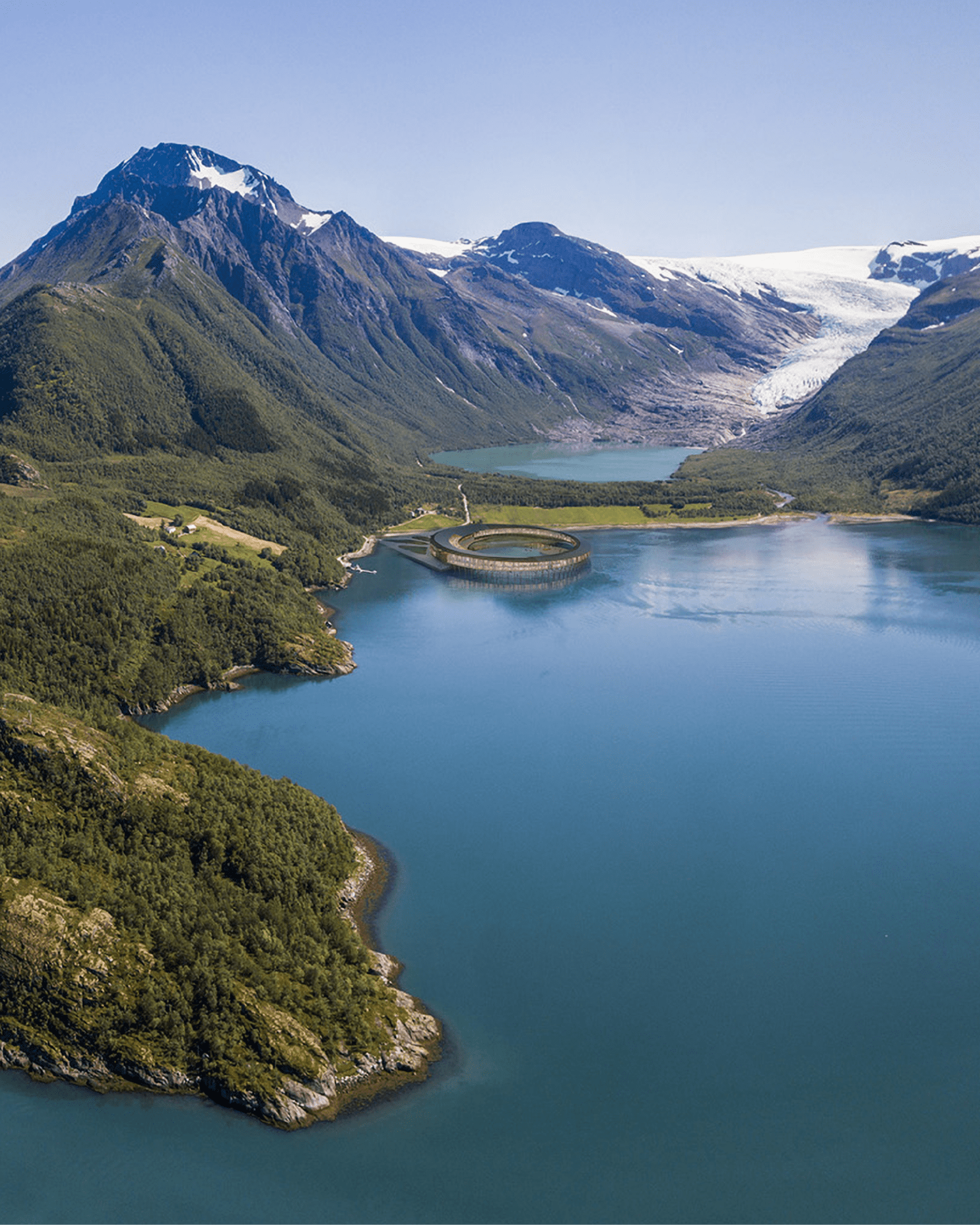Sustainable hotels | Six Senses in Svart above the Holandsfjorden Fjord at the base of the Svartisen Glacier
