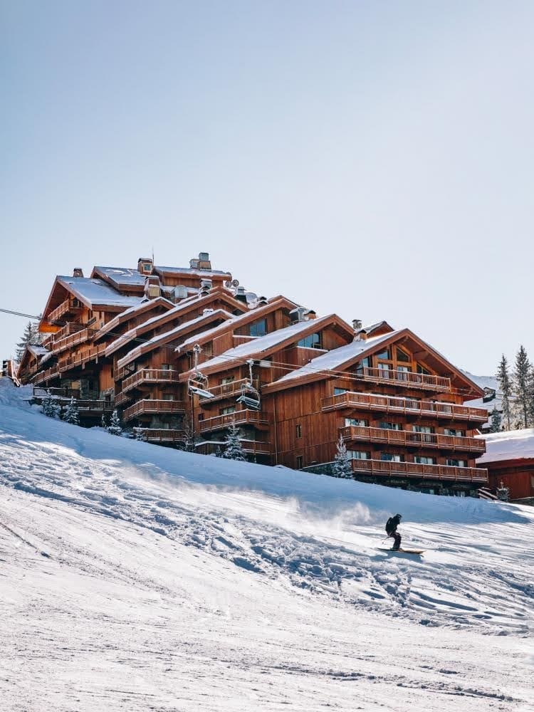 The most spectacular places to stay in the Alps this winter | The stacked gable roofs of Le Coucou, Meribel