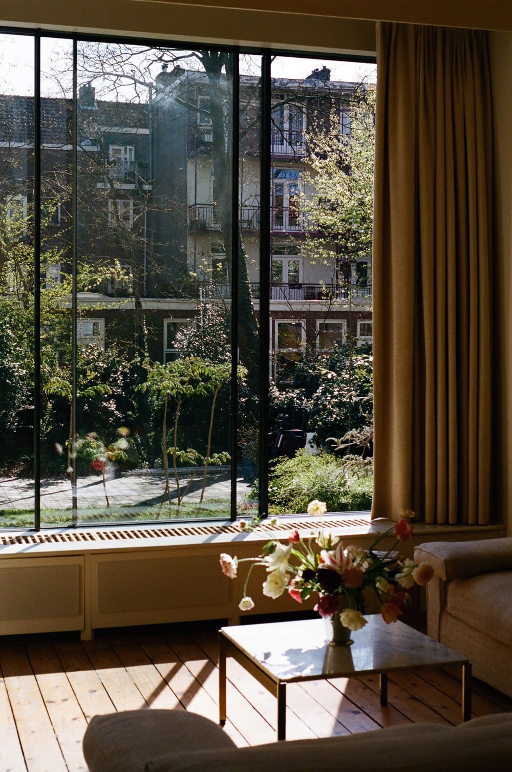 A view of the tranquil private garden at Carmen Amsterdam