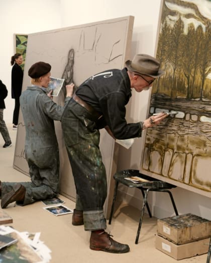 Artists at work during Frieze London 2024. Photo by Linda Nylind.