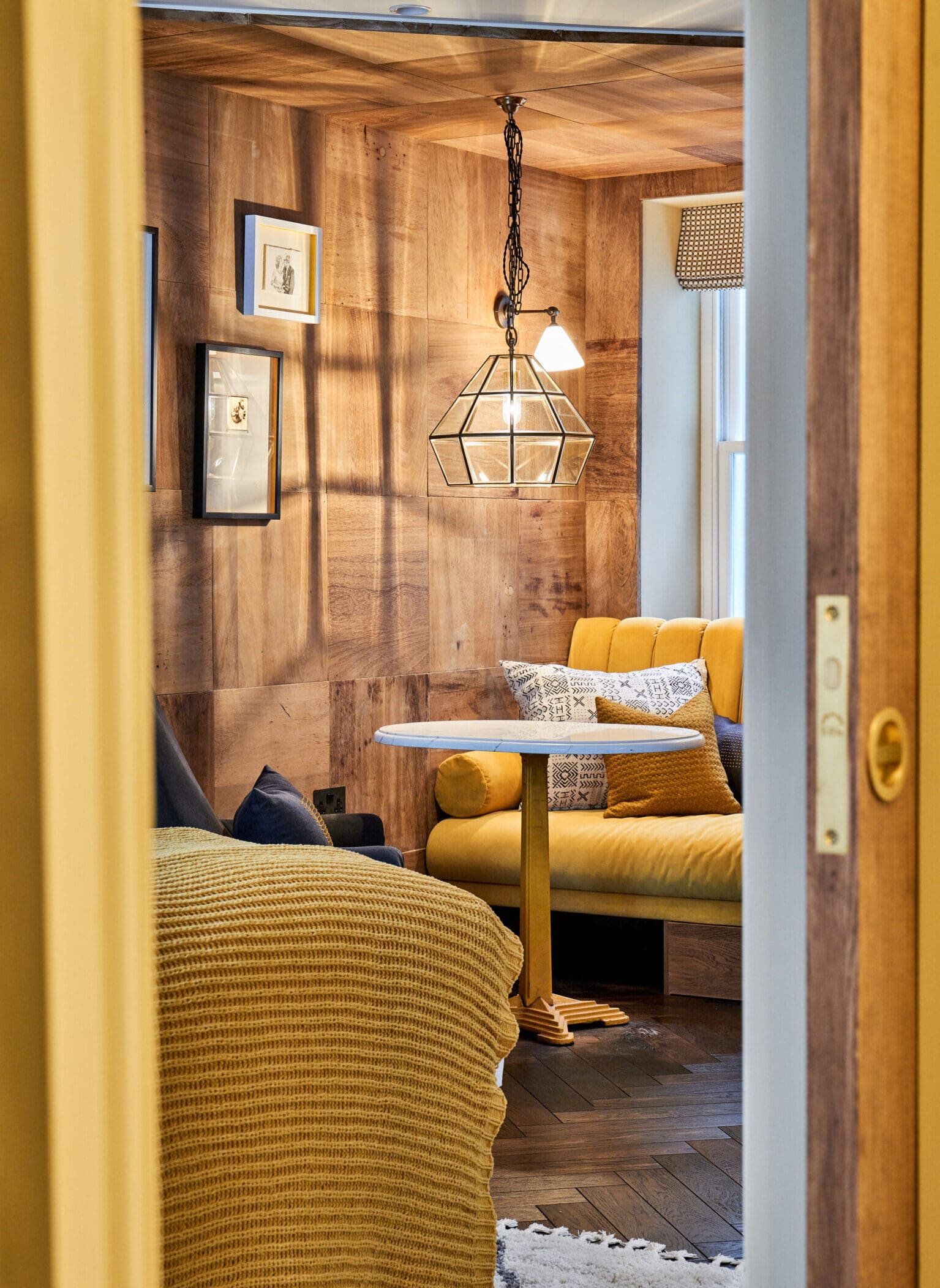 The Lost Poet, Notting Hill London | Wood interiors with yellow furnishings