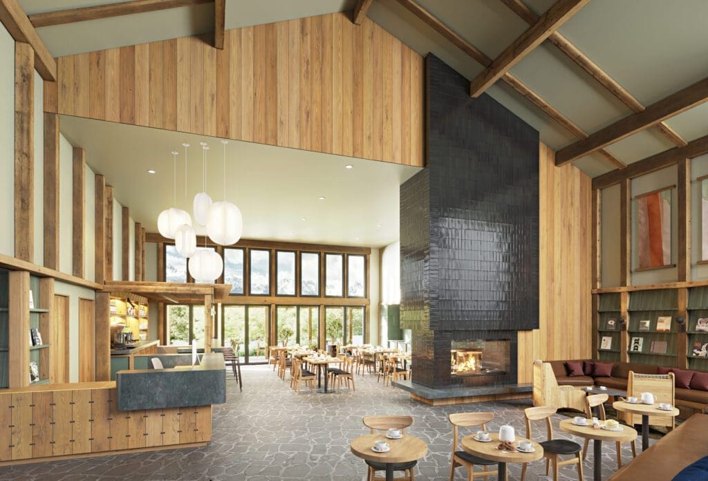 New hotel brands for 2023 | a light-filled social space at Trailborn, Colorado