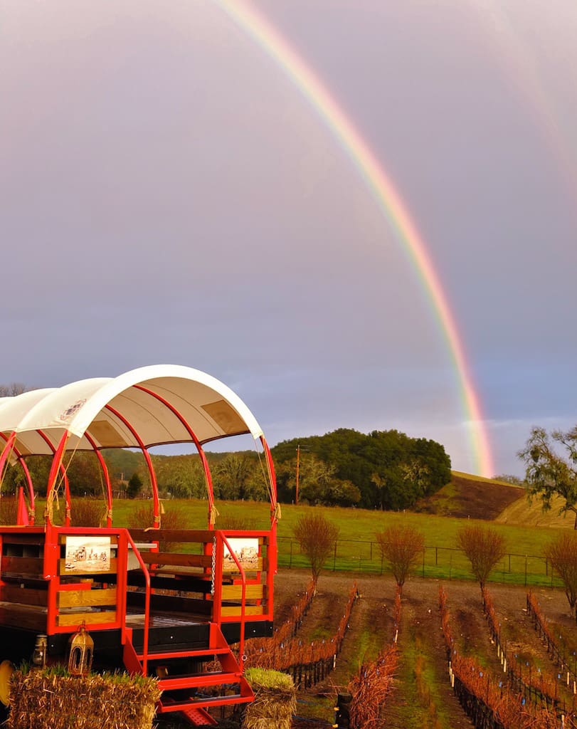 The best wineries in Paso Robles | a rainbow over Oso Libre Winery
