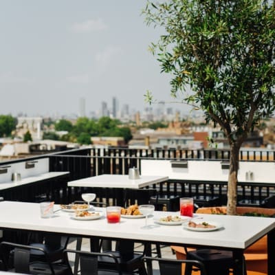 The best restaurants in Peckham | London's skyline seen from the rooftop of Forza Wine