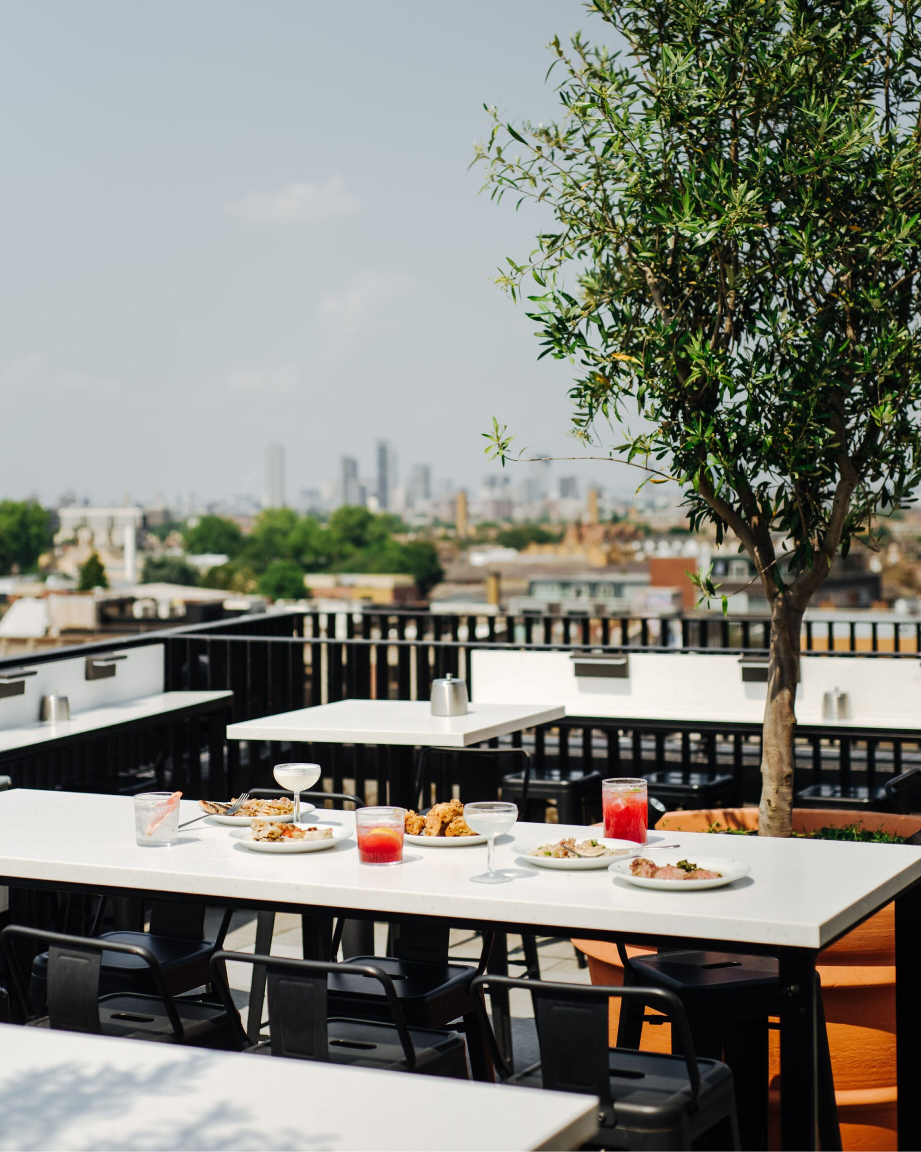 The best restaurants in Peckham | London's skyline seen from the rooftop of Forza Wine