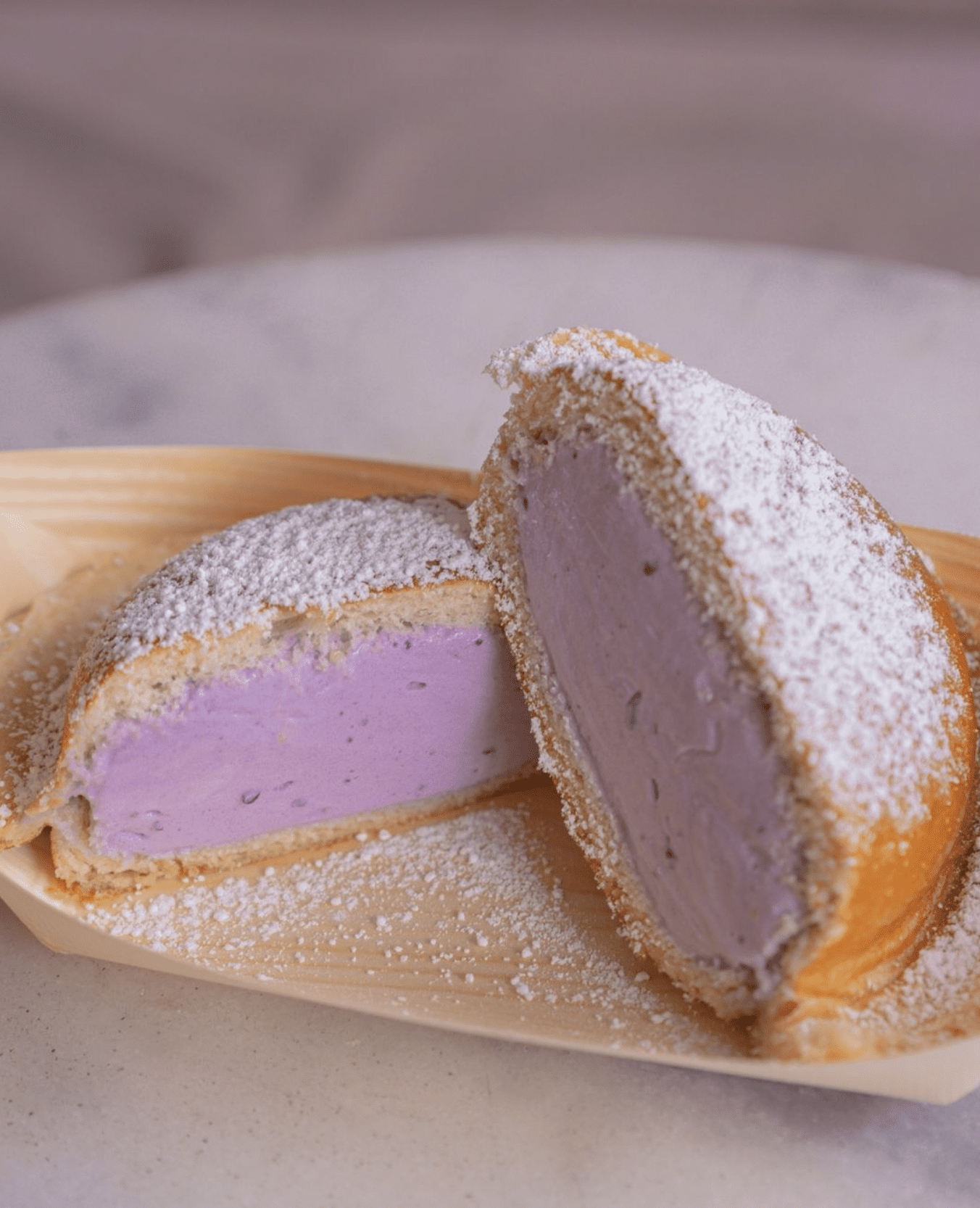 The best Asian cafes in London | Mamasons' renowned purple cube ice cream brioche