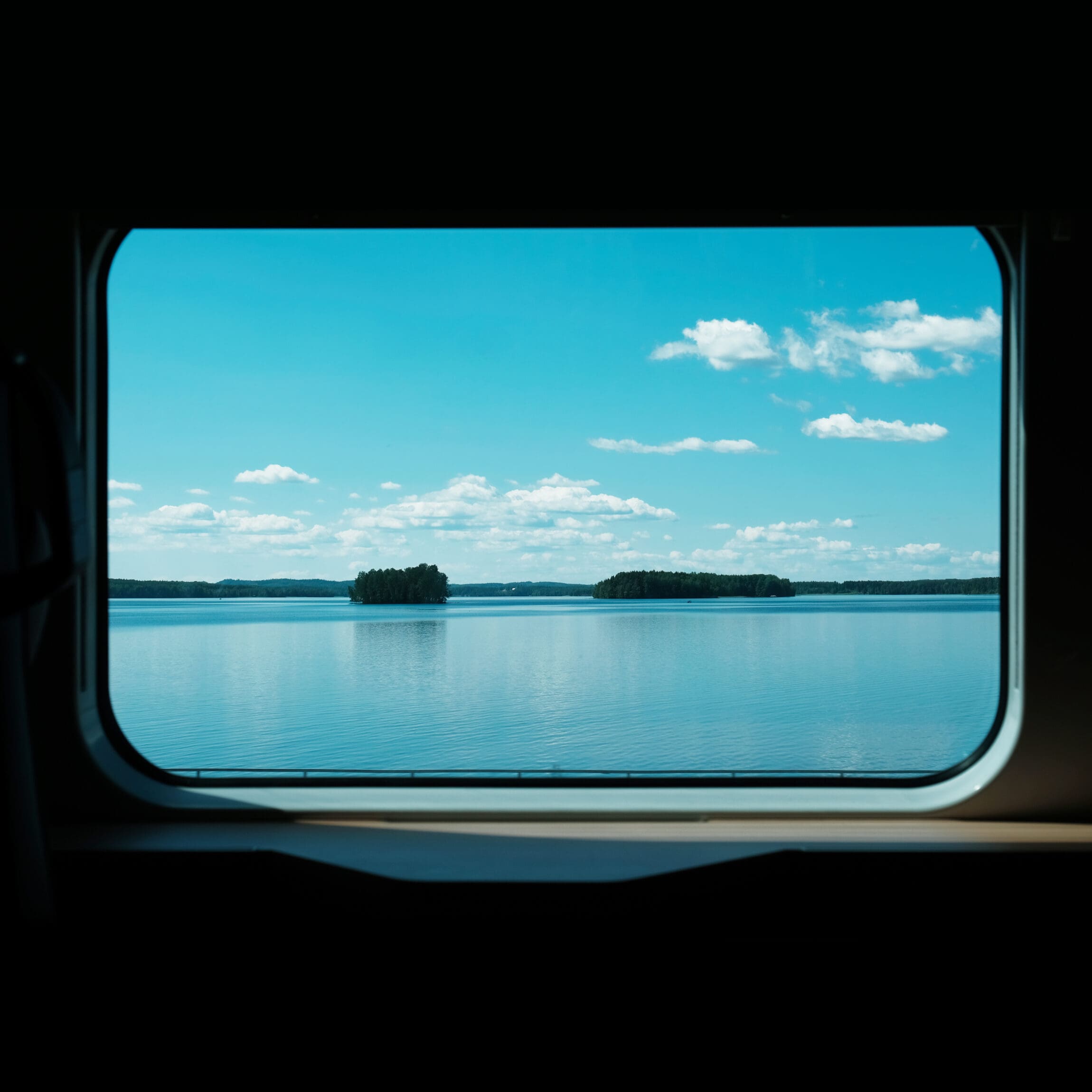The best European trains | a window view over Finnish waters
