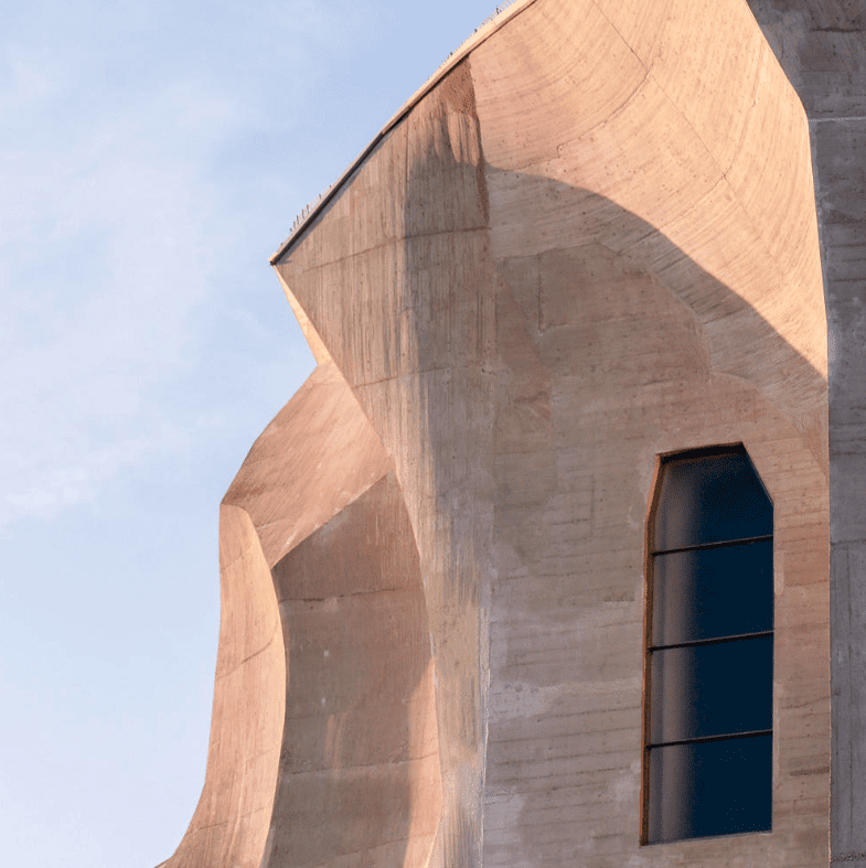 Architectural detail of the Goetheanum in Dornach, designed by Rudolph Steiner and completed in 1928